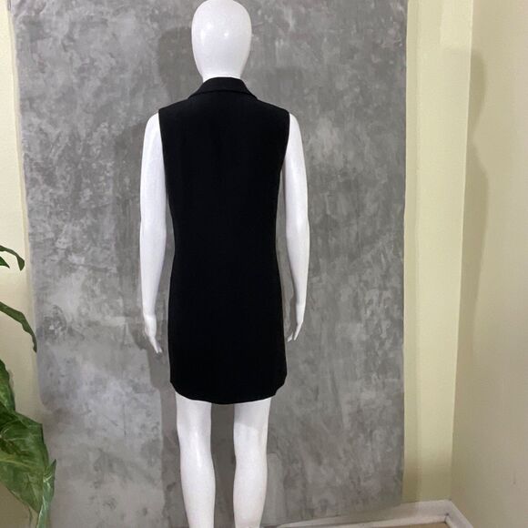 BABATON ARITZIA double -breasted Mini Dress Size 4 Black sleeveless pockets - Picture 4 of 12